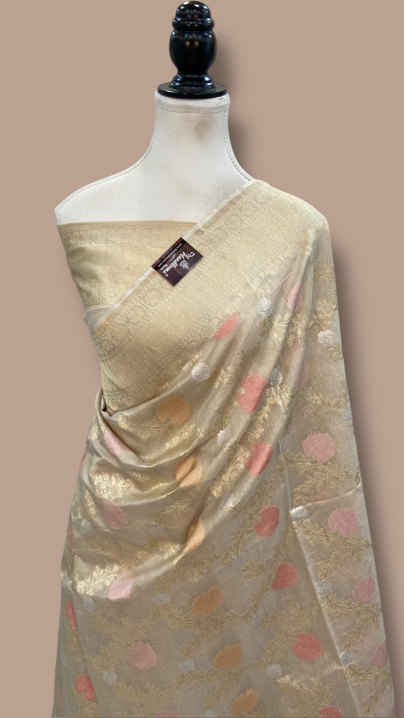 Moonga Georgette Handloom Banarasi Saree - The Handlooms