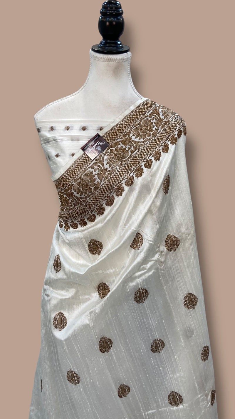Pure Tussar Silk Handloom Banarasi Saree - The Handlooms