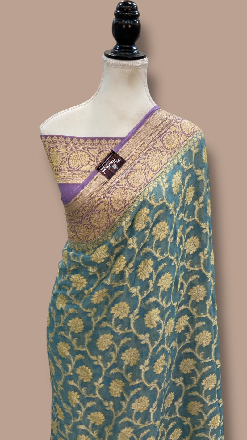 Pure Chiffon Khaddi Banarasi Saree - The Handlooms