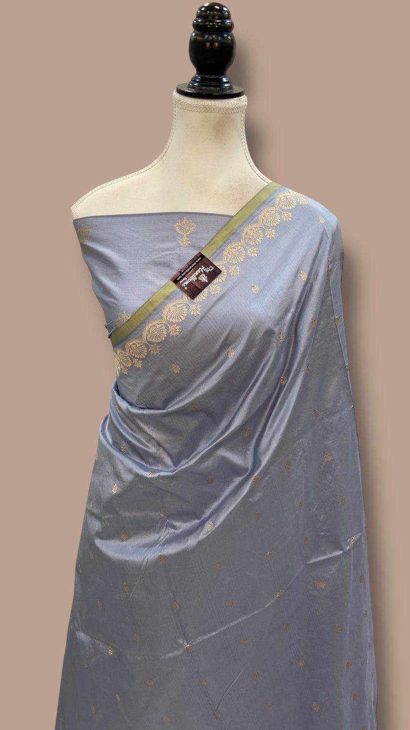 Pure Katan Silk Banarasi Handloom Saree - All Over Kadua Motifs - The Handlooms