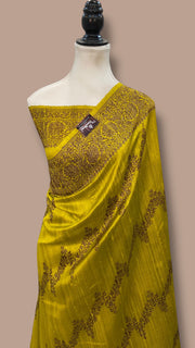 Pure Tussar Silk Handloom Banarasi Saree - The Handlooms