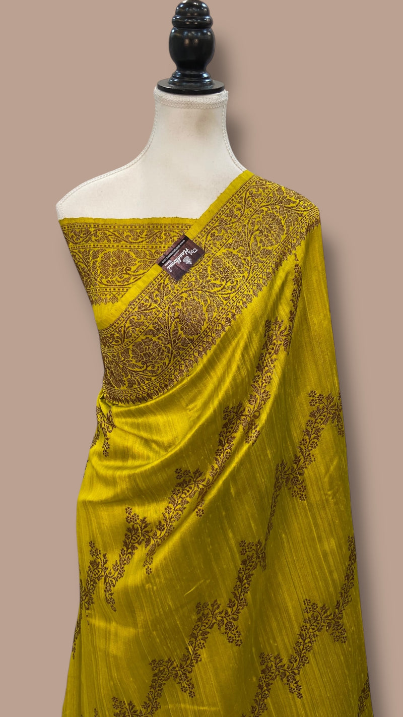 Pure Tussar Silk Handloom Banarasi Saree - The Handlooms