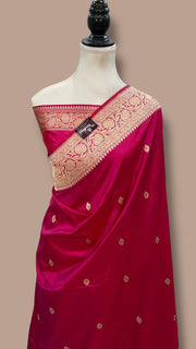 Pure Katan Silk Banarasi Handloom Saree - All Over Kadua Motifs - The Handlooms