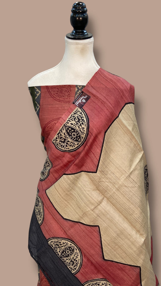 Pure Tussar Silk Banarasi Dress material - The Handlooms