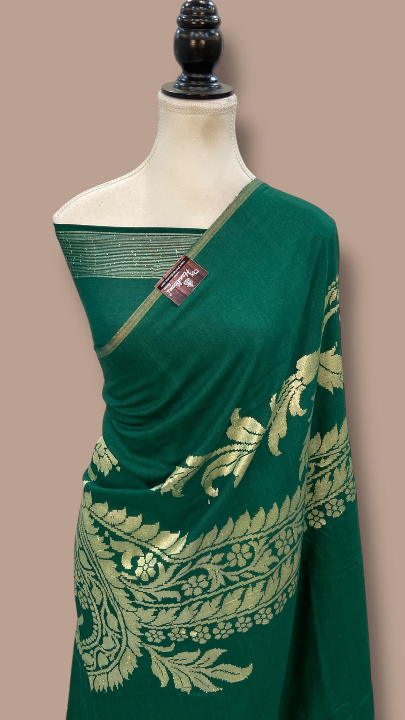 Moonga Georgette Handloom Banarasi Saree - The Handlooms