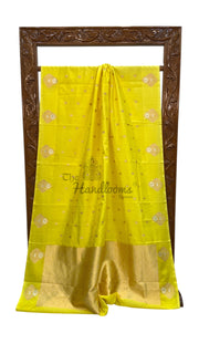 Pure Katan Silk Banarasi Handloom Saree - All over Kadua motifs - The Handlooms