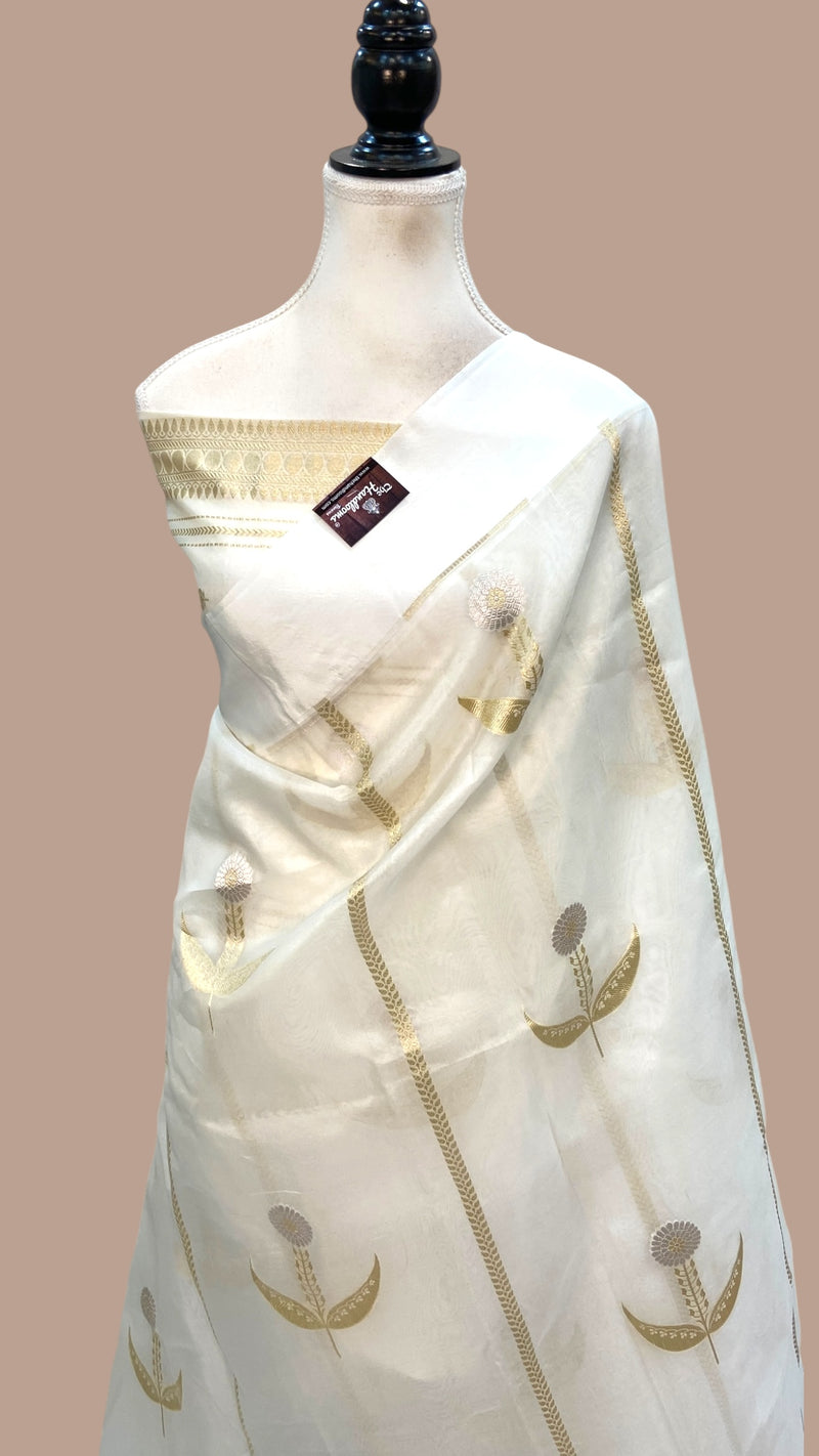 Pure Kora Handloom Banarasi Saree - The Handlooms
