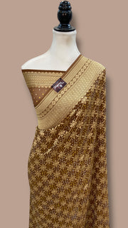 Pure Georgette Banarasi Bandhej Handloom Saree - The Handlooms