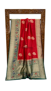 Ektara Pure Katan Silk Banarasi Handloom Saree - All over kadiyal Boota - The Handlooms