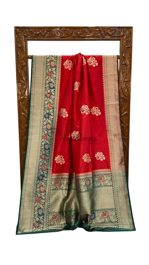 Ektara Pure Katan Silk Banarasi Handloom Saree - All over kadiyal Boota - The Handlooms