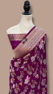 Ektara Pure Katan Silk Banarasi Handloom Saree - All Over Kadiyal Jaal Work - The Handlooms