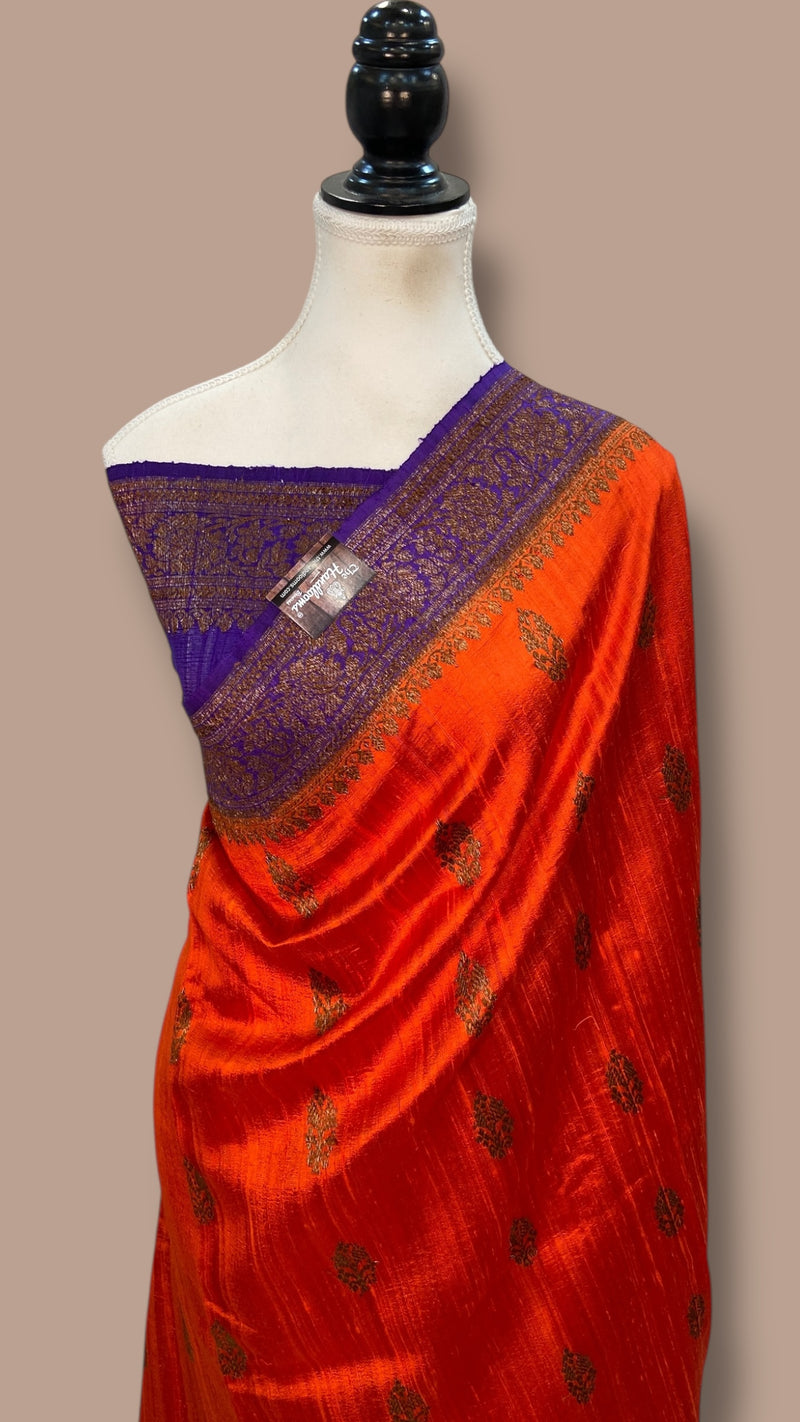 Pure Raw Silk Handloom Banarasi Saree - The Handlooms
