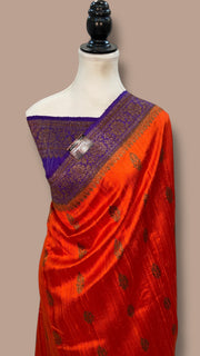 Pure Raw Silk Handloom Banarasi Saree - The Handlooms