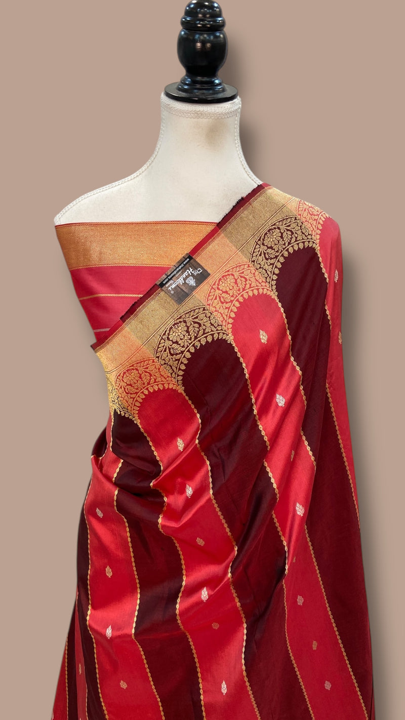 Pure Katan Silk Banarasi Handloom Saree - Rangkat - The Handlooms