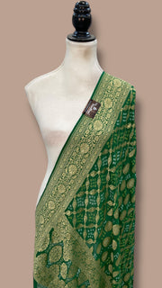Pure Georgette Banarasi Bandhej Handloom Dupatta - The Handlooms