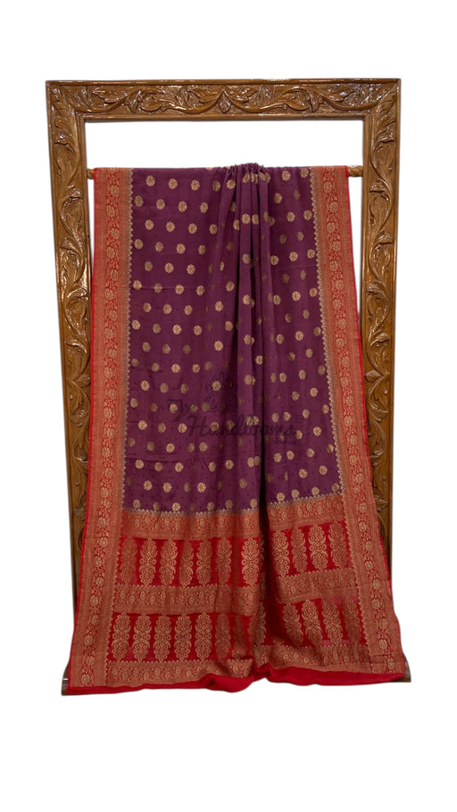 Pure Khaddi Georgette Handloom Banarasi Saree - The Handlooms