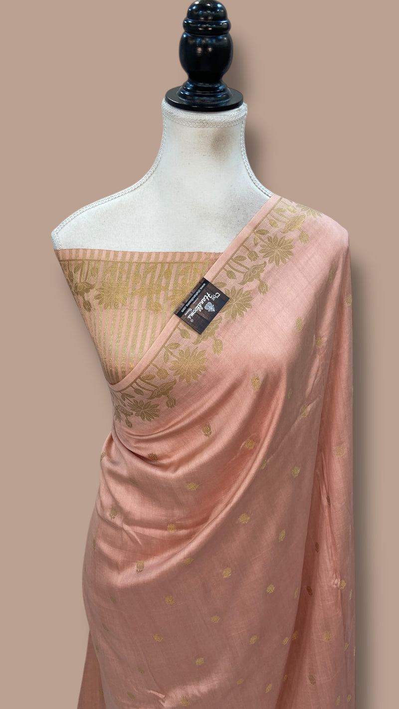 Moonga Georgette Handloom Banarasi Saree - The Handlooms