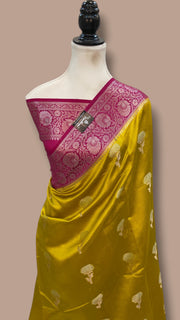 Pure Chiniya Silk Khaddi Handloom Banarasi Saree - The Handlooms