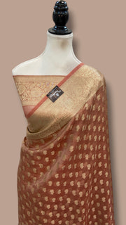 Pure Kora Tissue Crush Handloom Banarasi Saree - The Handlooms