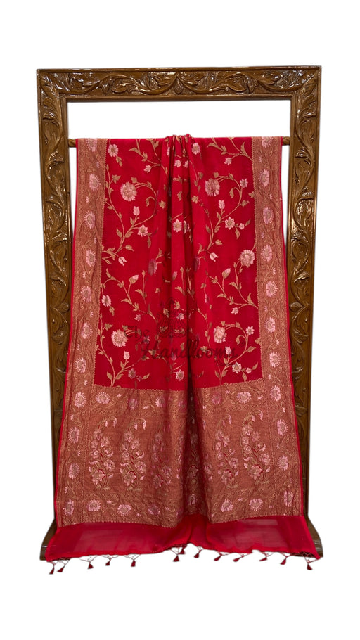 Khaddi Georgette Banarasi Saree -  Antique Roopa - The Handlooms