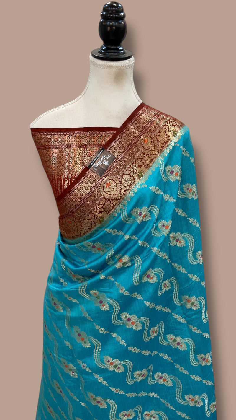 Pure Chiniya Silk Handloom Banarasi Saree - The Handlooms