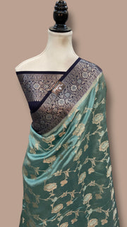 Pure Mango Silk Banarasi Handloom Saree - The Handlooms