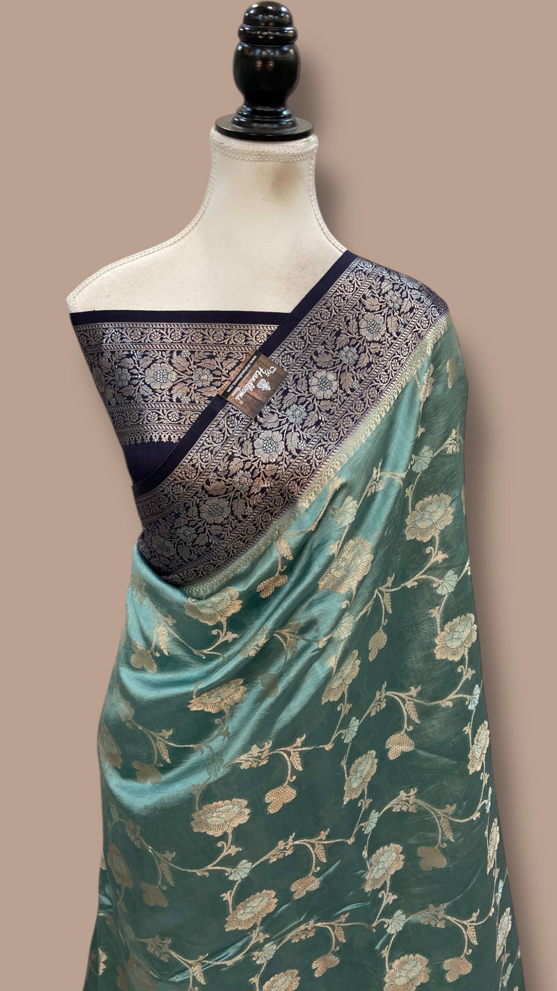 Pure Mango Silk Banarasi Handloom Saree - The Handlooms