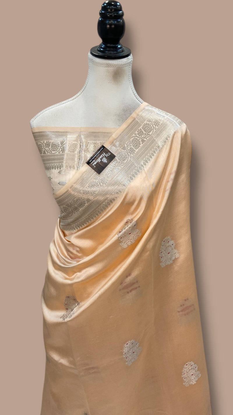 Pure Mango Silk Banarasi Handlokom Saree
