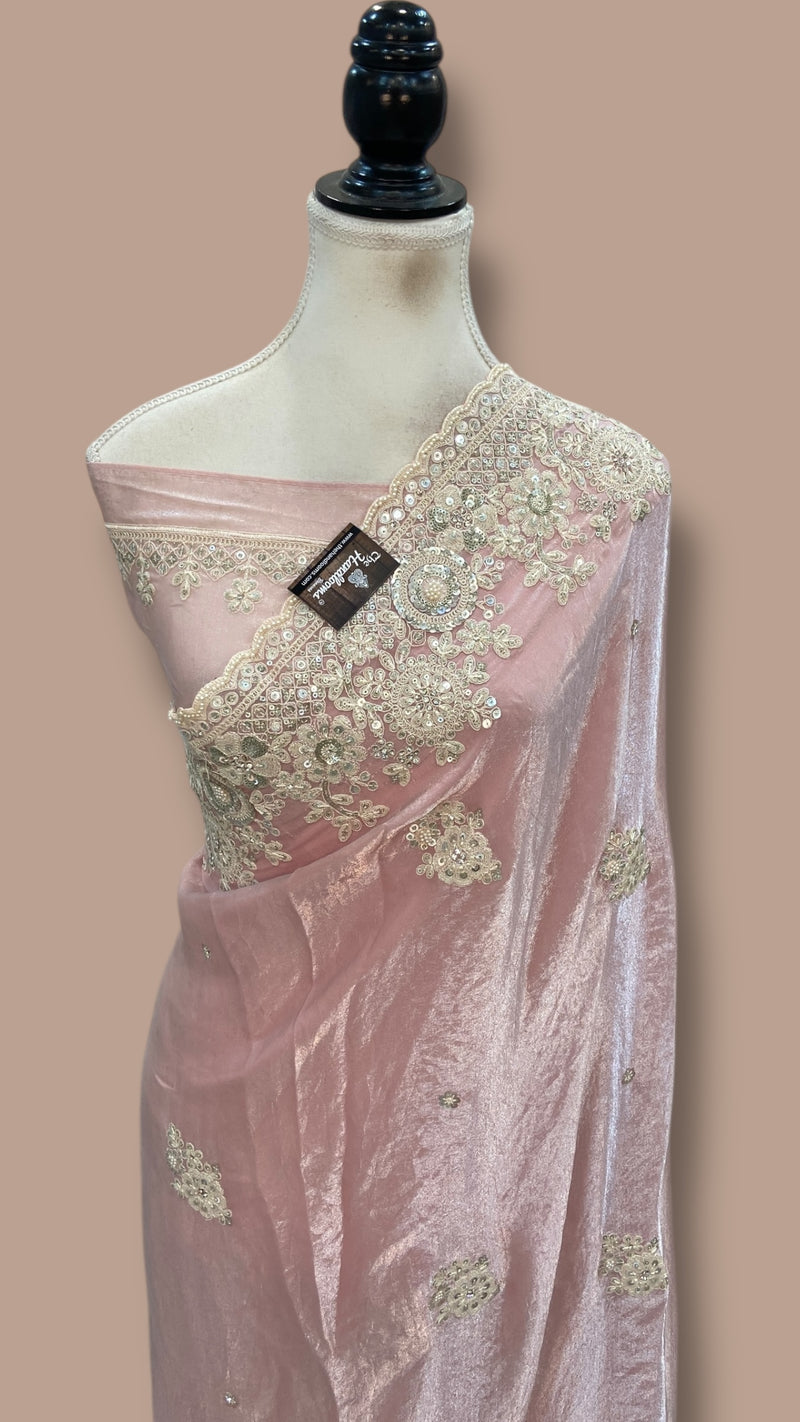 Tissue Silk Banarasi Saree With Handwork