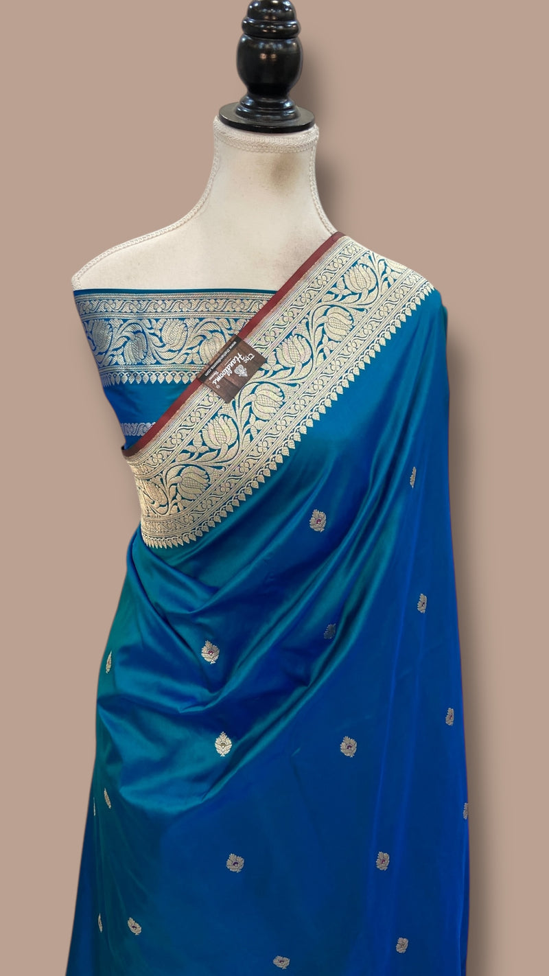 Pure Katan Silk Banarasi Handloom Saree - All Over Kadua Motifs
