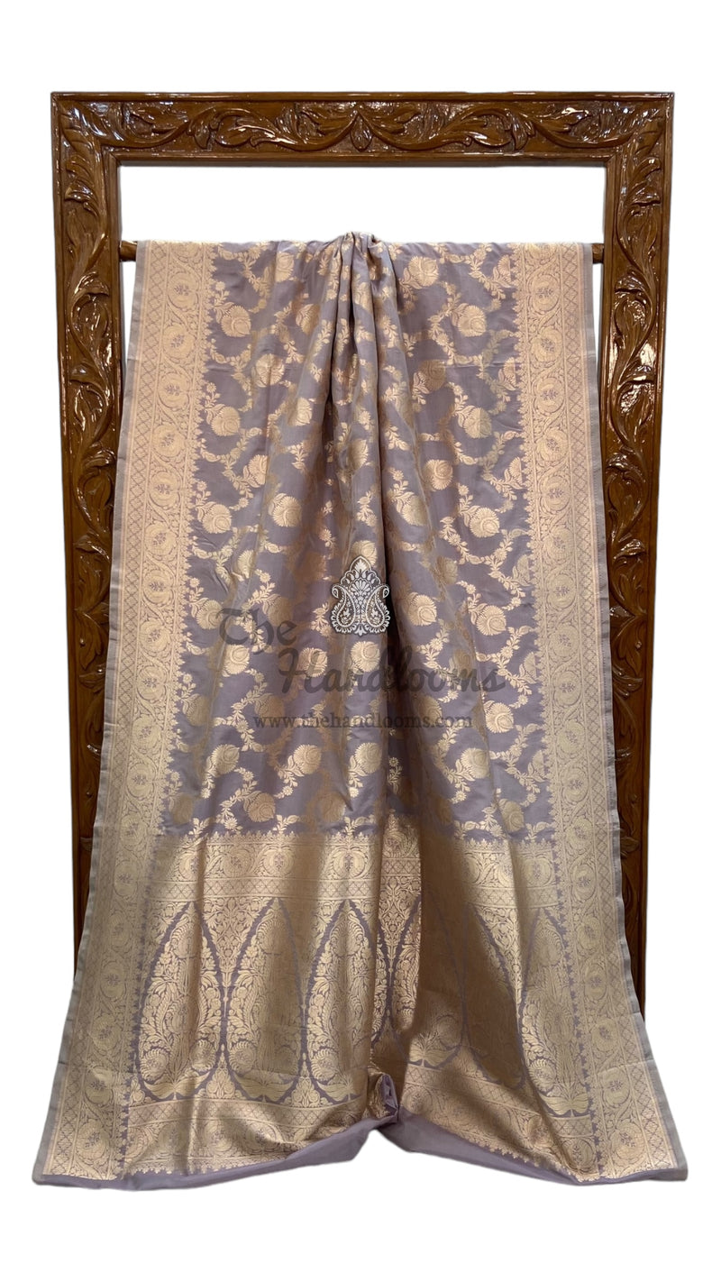 Pure Katan Silk Banarasi Handloom Saree - All over Jaal work - The Handlooms