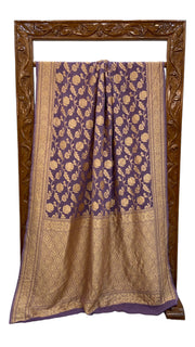 Khaddi Georgette Banarasi Saree - Gold zari - The Handlooms