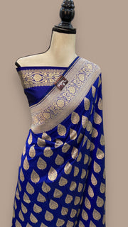 Pure Katan Silk Banarasi Handloom Saree - All over Jaal work - The Handlooms