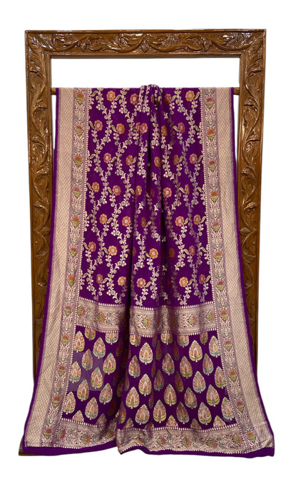 Khaddi Georgette Handloom Banarasi Saree