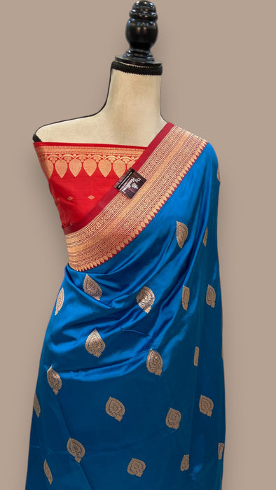 Pure Katan Silk Banarasi Handloom Saree - All over Kadua motifs