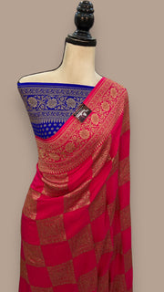 Khaddi Crepe Georgette Banarasi Saree -  Antique zari - The Handlooms