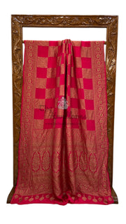 Khaddi Crepe Georgette Banarasi Saree -  Antique zari - The Handlooms