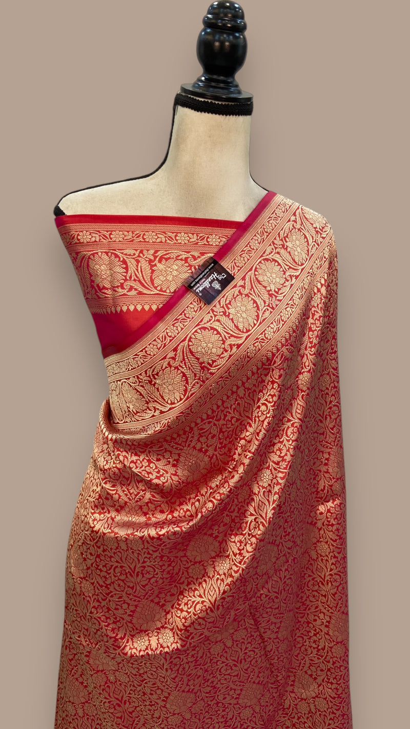 Pure Katan Silk Banarasi Handloom Saree - Tanchui Brocade - The Handlooms