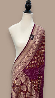 Pure Georgette Banarasi Bandhej Handloom Dupatta - The Handlooms