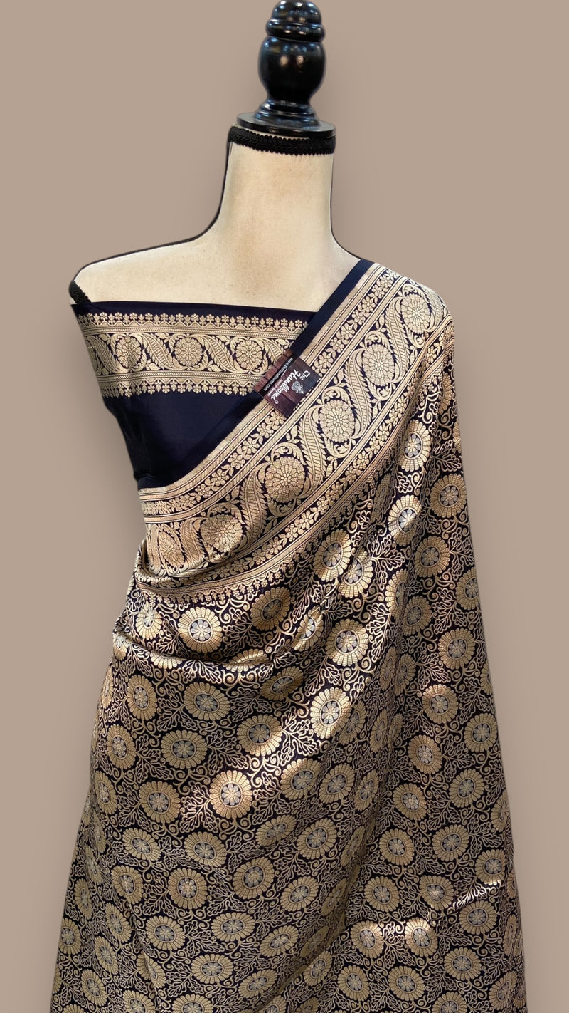 Pure Katan Silk Banarasi Handloom Saree - Tanchui Brocade - The Handlooms