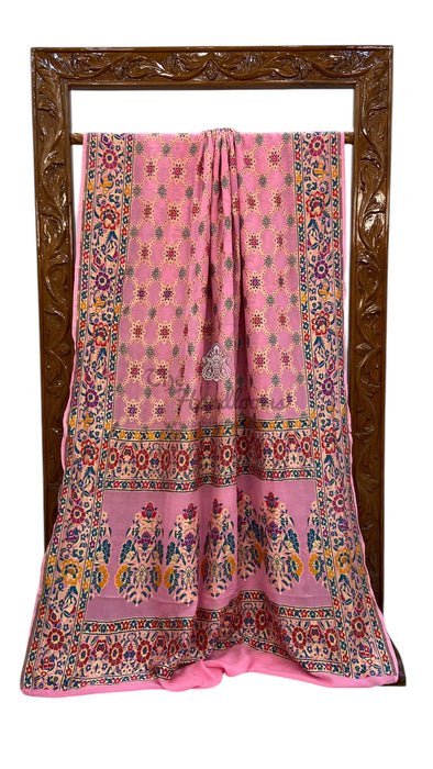 Pure Georgette Banarasi Handloom Saree - with meenakari work