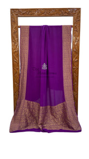 Pure Khaddi Georgette Handloom Banarasi Saree - The Handlooms
