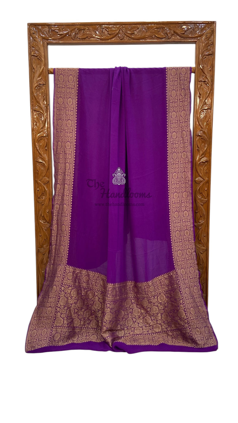 Pure Khaddi Georgette Handloom Banarasi Saree - The Handlooms