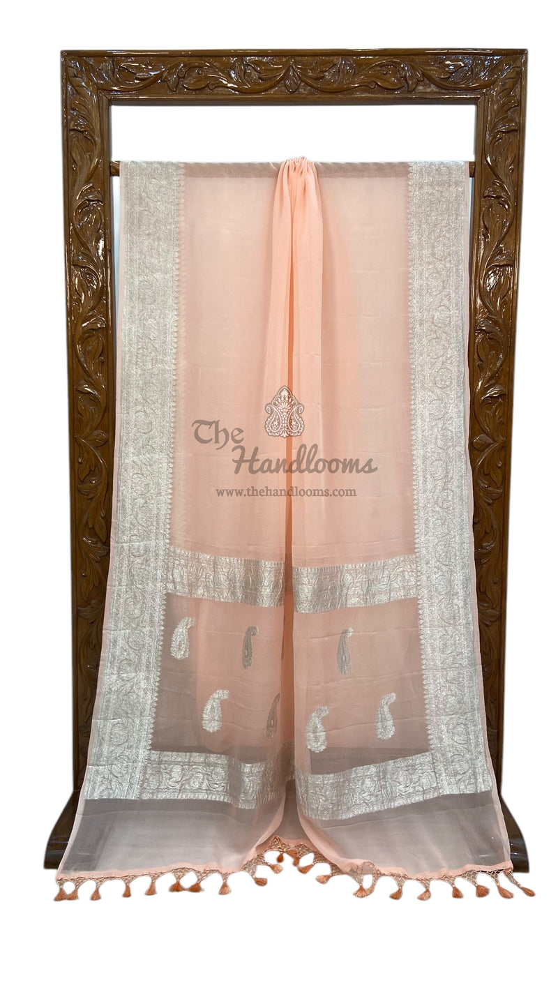 Pure Georgette Banarasi Handloom Saree - The Handlooms