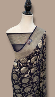 Khaddi Georgette Handloom Banarasi Saree - The Handlooms