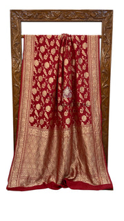 Tussar Georgette Handloom Banarasi Saree - All over Jaal Work - The Handlooms