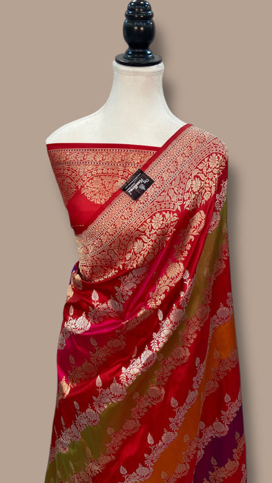 Ektara Pure Katan Silk Banarasi Handloom Saree - All over kadiyal Jaal work