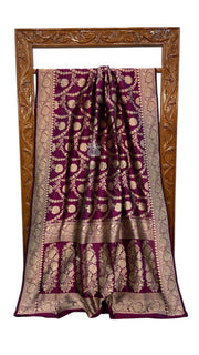 Pure Katan Silk Banarasi Handloom Saree - All over Jaal work - The Handlooms