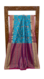 Tussar Silk Handloom Banarasi Saree With Chikankari - The Handlooms