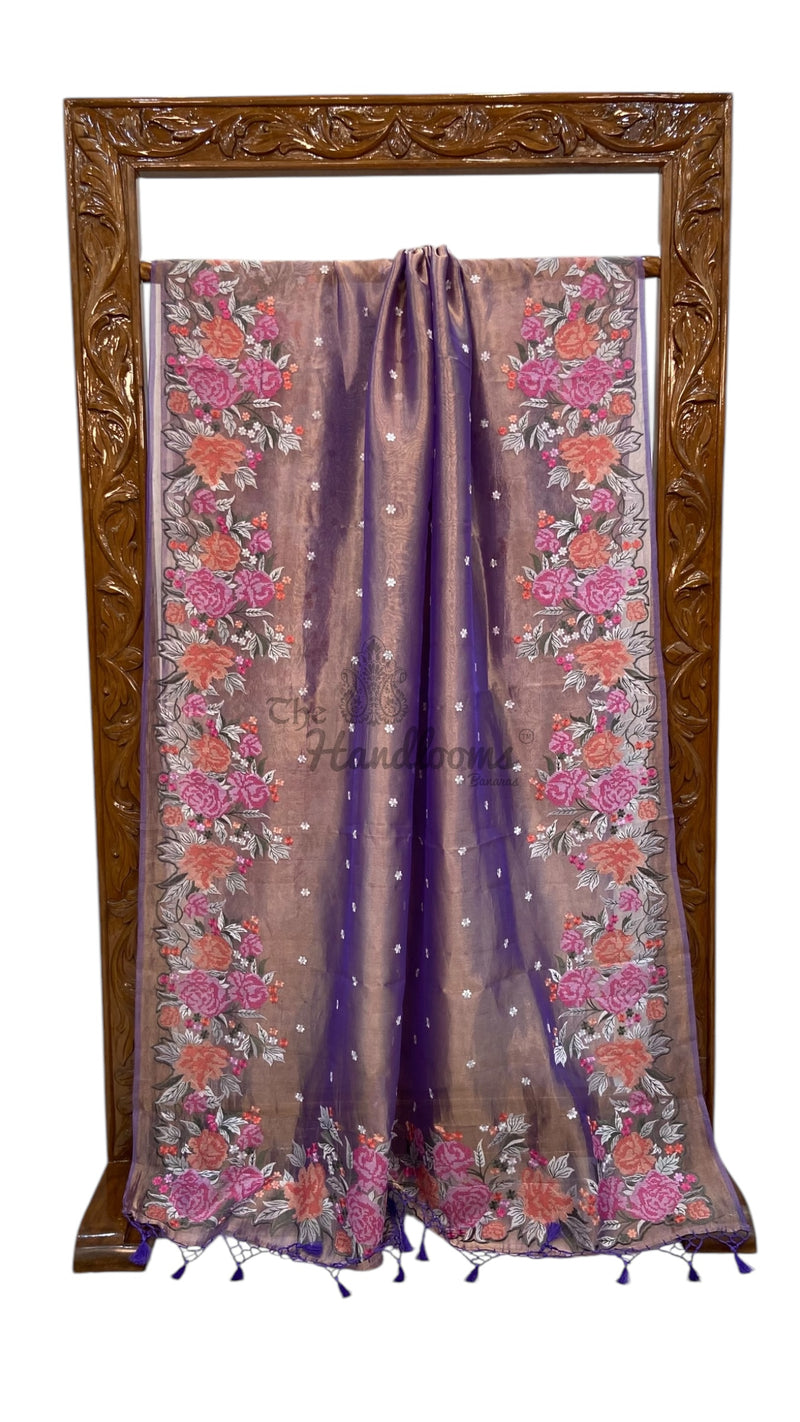 Pure Tissue Handloom Banarasi Saree with Chikankari - The Handlooms